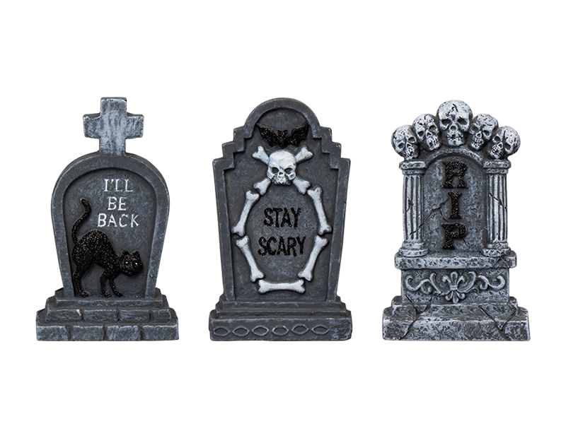 Halloween Cement Graveyard Decoration Assorted Tombstones Home Decor