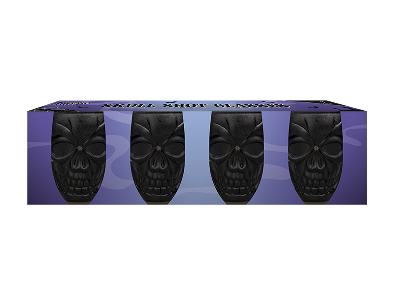 Skull Shot Glasses 4 Pack Set - Party Drinking Glass Kit for Cocktails and Shots
