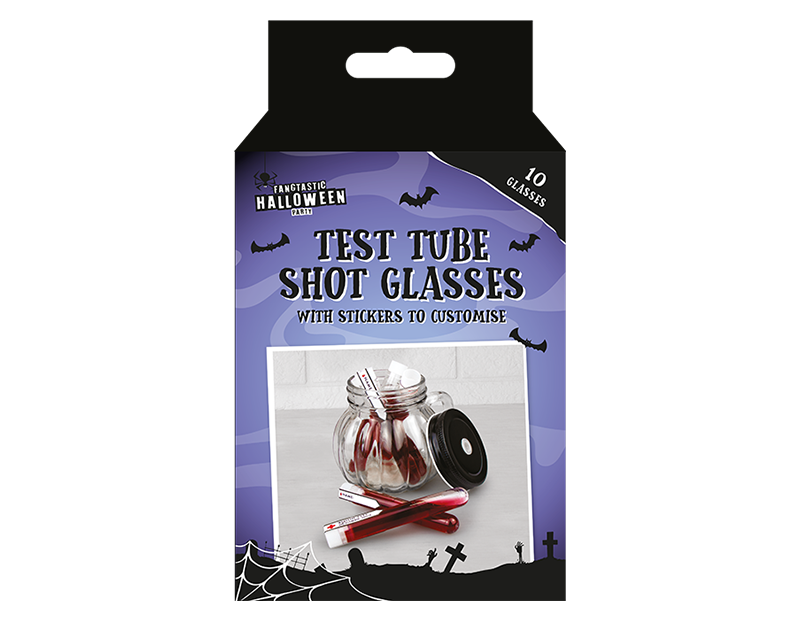 Halloween Test Tube Shot Glasses 10 Pack Set - Halloween Party Supplies, Shooter Glasses
