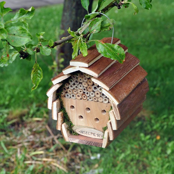 Kingfisher Wooden Insect and Bee Hotel - Sustainable Outdoor Wildlife Habitat & Natural Bug House