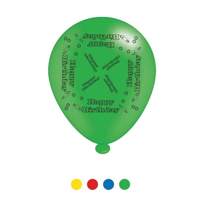 Happy Birthday Latex Balloons - Pack of 8 Party Decorations