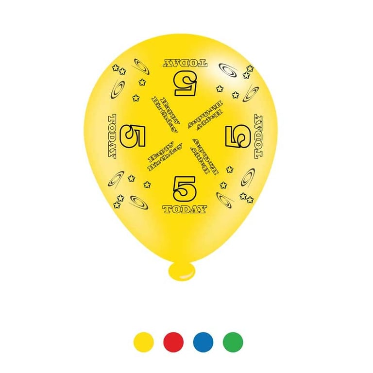 Unisex Latex Birthday Balloons for Kids - 8 Pack