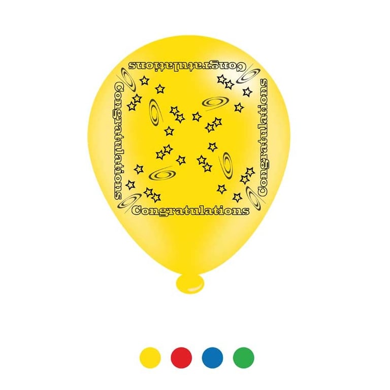 Congratulations Latex Balloons - Set of 8 Home Decorations and Party Supplies