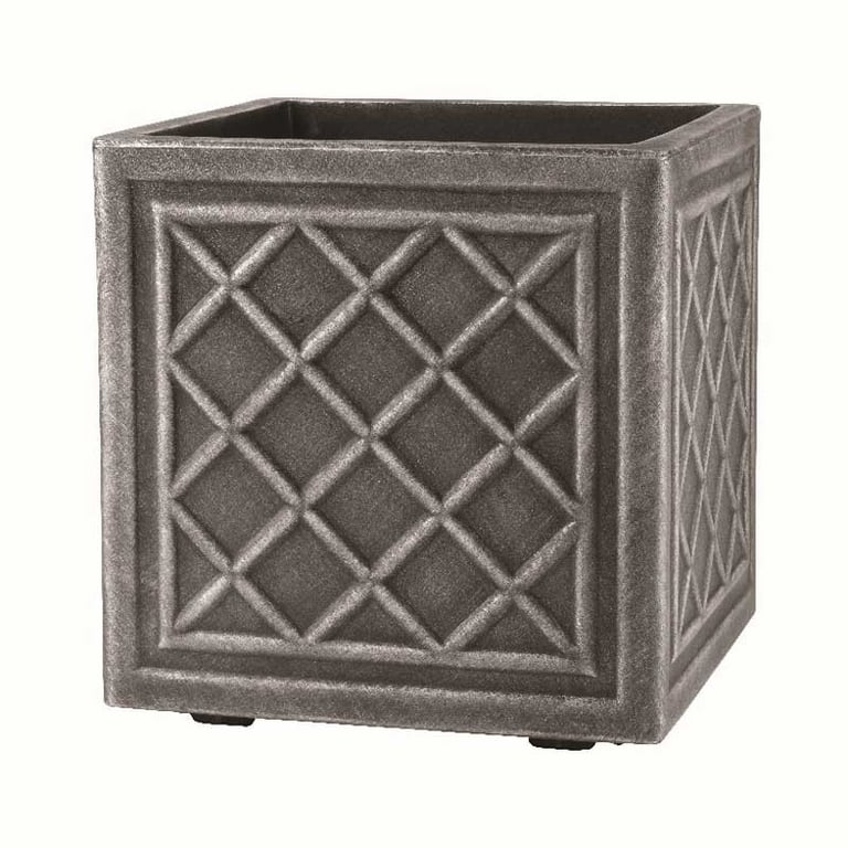 Stewart Square Lead Effect Planter - Large, Durable Outdoor Garden Decor for Home & Garden