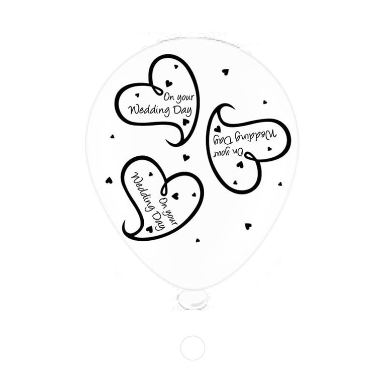 White Wedding Day Latex Balloons - 6 Pack Party Supply Decoration Set