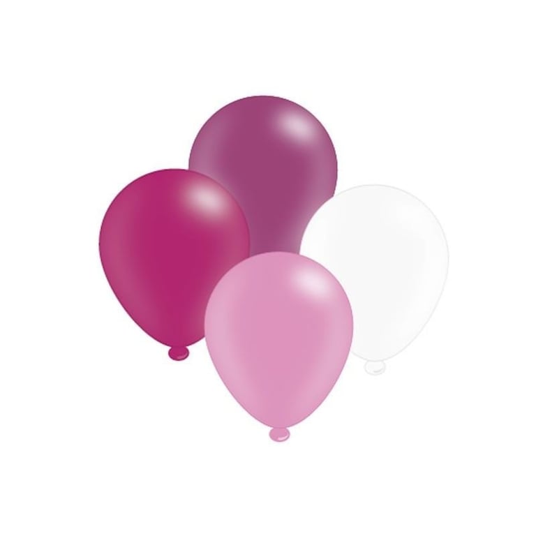 Pink Mix Latex Balloons - 6 Pack Party Decorations for Home and Celebration Events