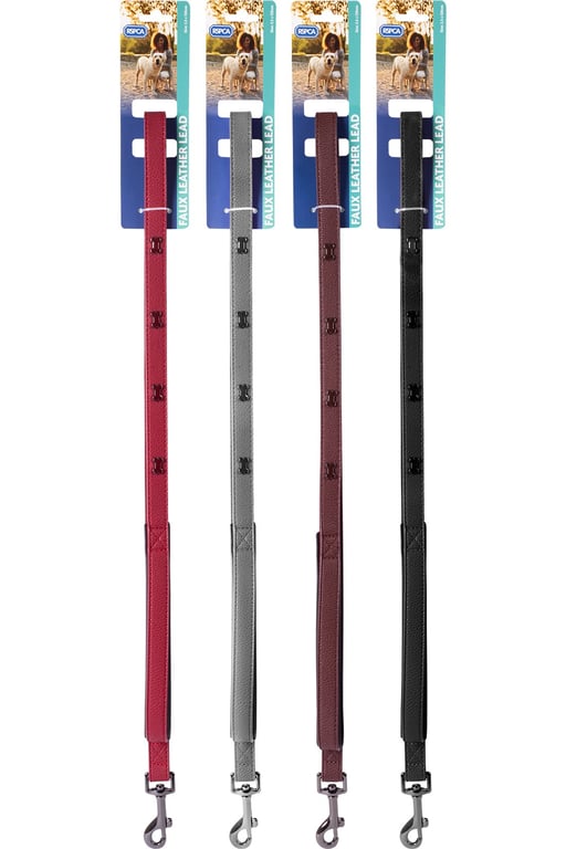 RSPCA Assorted Faux Leather Dog Lead, 120cm Long Pet Accessory