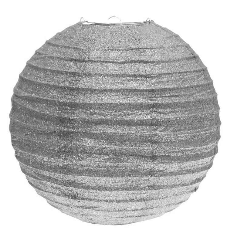 Silver Glittered Lantern 30cm - Elegant Decorative Lighting for Home and Holiday Seasons