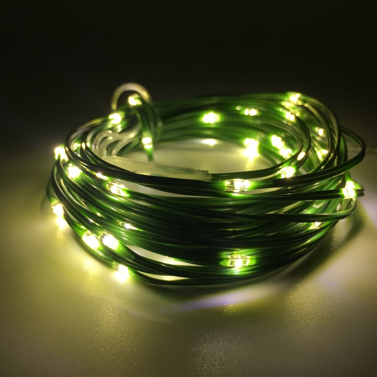 Warm White Green Elements Outdoor Remote Wire Lights - 100 Bulb String Kit with Wireless Control