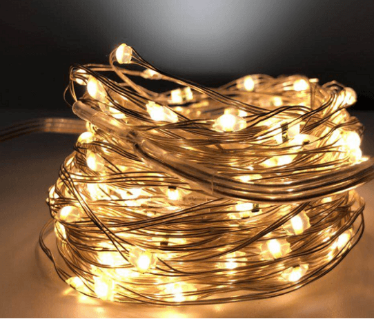 Warm White Outdoor Remote Lights - 60 Bulb LED String Light Strips, Weatherproof and Long Lasting
