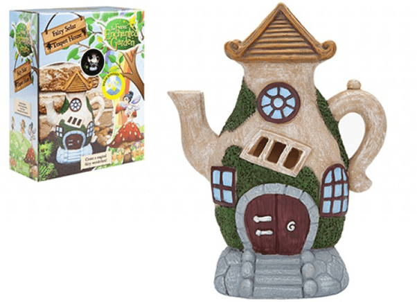 Solar Teapot House - Eco-Friendly Fairy Home Decor and Kitchen Accessory