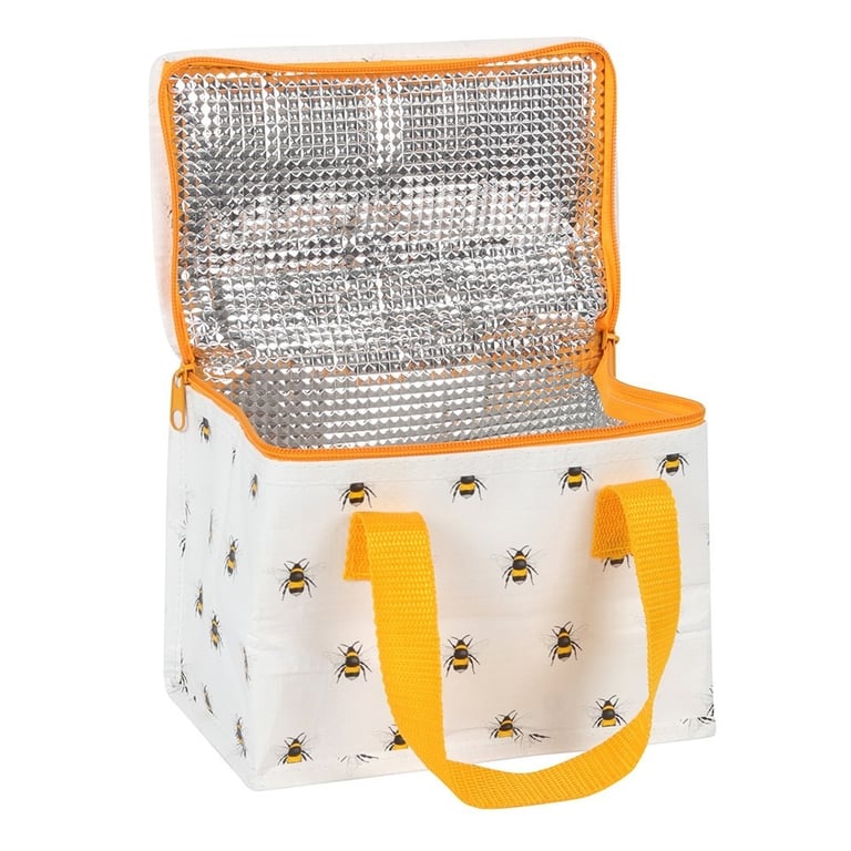 Eco-Friendly Allover Bee Lunch Bag - Reusable Beeswax Food Wrap and Container Set