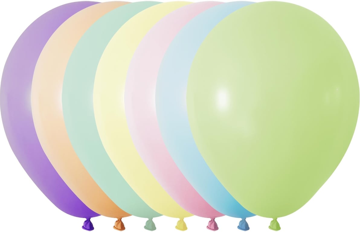 Assorted Latex Balloons Macaron Colours - 12 Bulk Party Decorations (Pk 100)