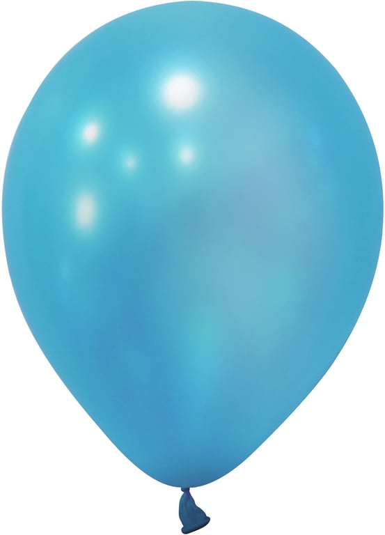 Light Blue Metallic Latex Balloons - 12 inch (Pack of 100)