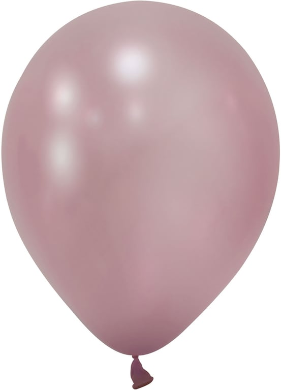 12 Inch Rose Pink Metallic Latex Party Balloons (Pack of 100)