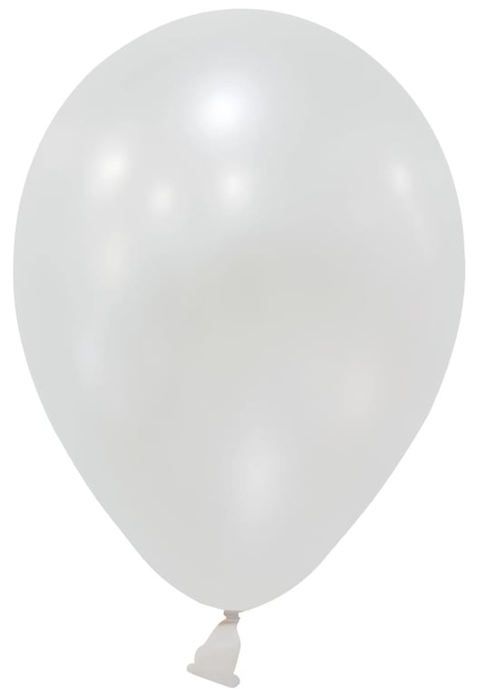 White Metallic Round Shape Latex Balloons - 5 inch (Pk100)