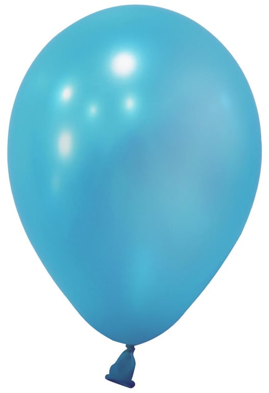 Light Blue Metallic Round Shape Latex Balloons (5 inch) - Pack of 100 Party Decorations