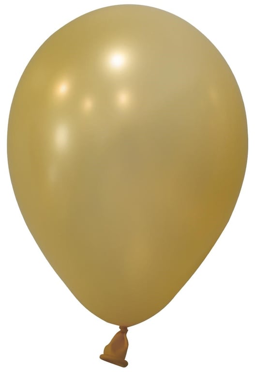 Gold Metallic Round Shape Latex Balloon - 5 inch (Pack of 100) - Perfect for Parties and Celebrations