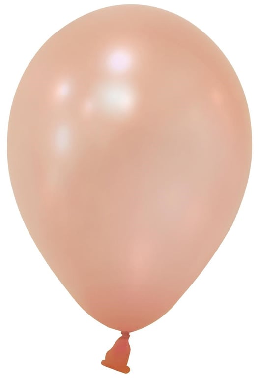 Rose Gold Metallic Round Shape Latex Balloons - 5 Inch (Pack of 100) Party Decorations