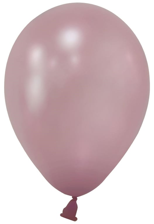 Rose Pink Metallic Round Shape Latex Party Balloons (Pk 100), 5 Inch Diameter, Durable and Long Lasting
