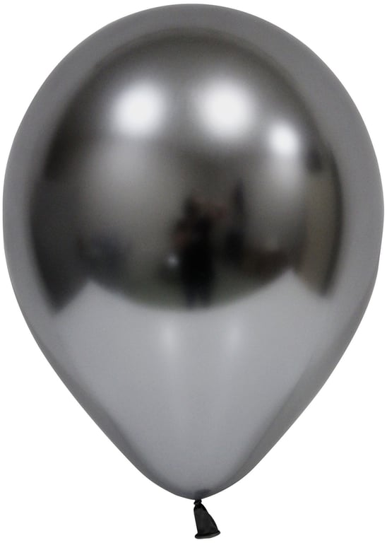 Space Grey Chrome Latex Balloons - 12 inch (Pk 50) - Home Decor Party Supplies