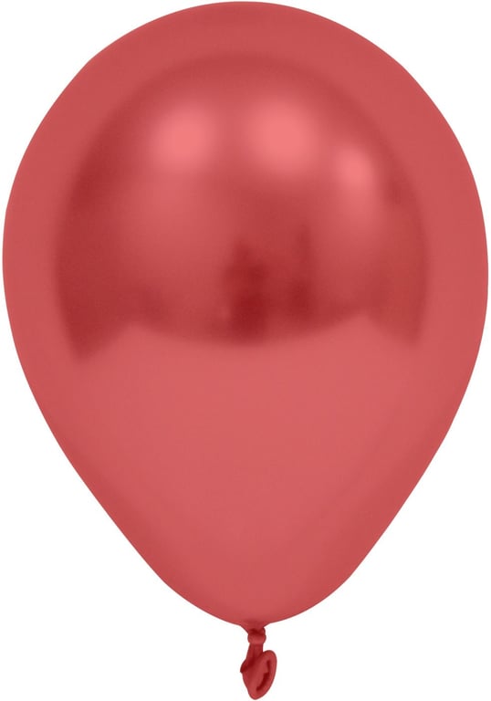 Red Chrome Round Shape Latex Balloons - 6 Inch Party Decorations (Pack of 50)