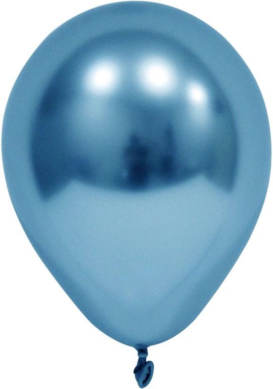 Blue Chrome Round Shape Latex Balloons - 6 inch (Pack of 50) - Decorative Home Accents