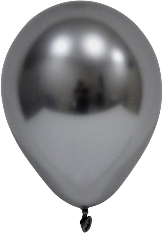 Space Grey Chrome Round Shape Latex Balloon - 6 inch Party Decorations (Pk 50)