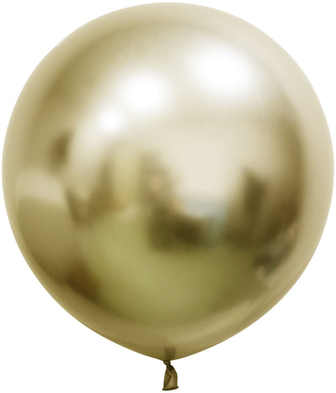 Gold Chrome Jumbo Latex Balloons - 24 inch, Pack of 3 Party Decorations