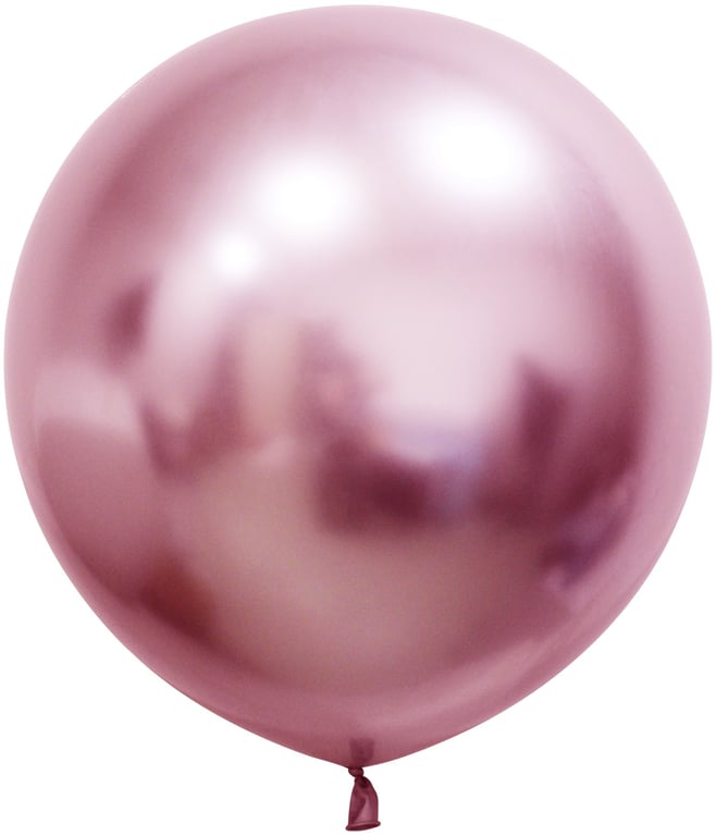Pink Chrome Jumbo 24 Latex Balloons (Pk 3) - Perfect for Parties and Events