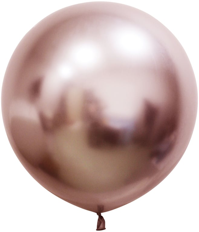 Rose Gold Chrome Jumbo Latex Balloon Set - 24 Party Decorations (Pk 3)