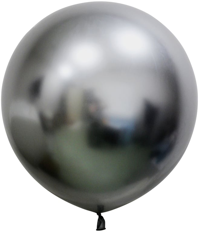 Space Grey Chrome Jumbo Latex Balloons - 24 Inch Party Decorations (Pk 3)