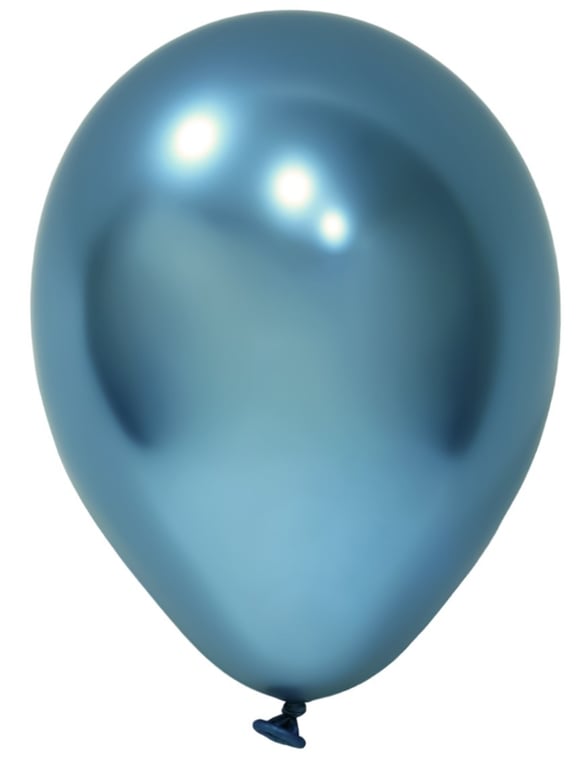Blue Chrome Latex Balloons 5inch - Pack of 100 Party Decorations