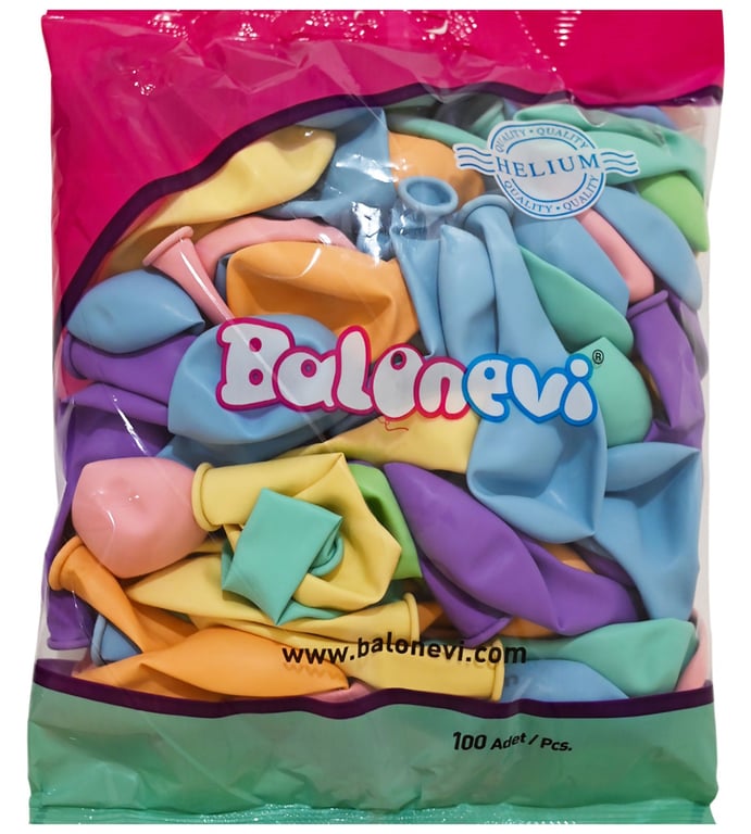 10inch Assorted Macaron Latex Balloons - Pack of 100 for Party Decorations and Events