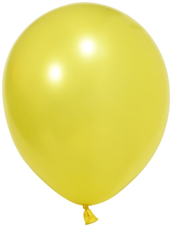 Yellow Metallic Latex Balloons 10inch - Pack of 100 Party Decorations
