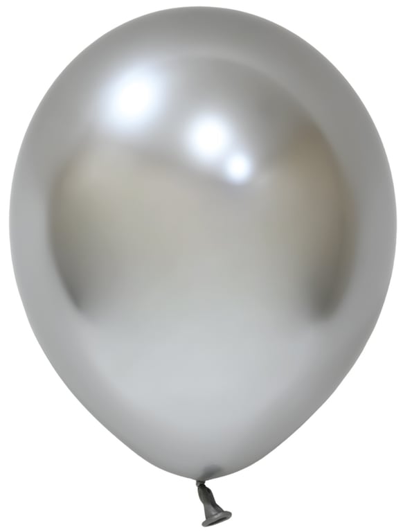 Silver Chrome Latex Balloon 10inch - Pack of 50 Decorative Party Home Decor Balloons