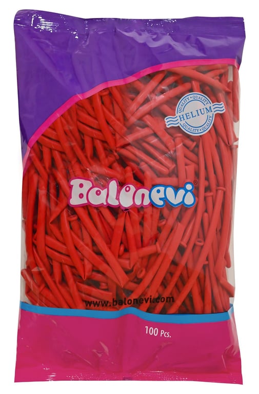 Red Modelling Balloons - Pack of 100 for Party and Event Decorations