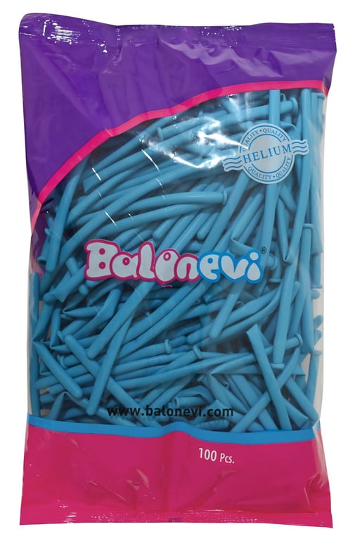 Light Blue Modelling Balloons - 100 Piece Pack for Party and Home Decoration Events