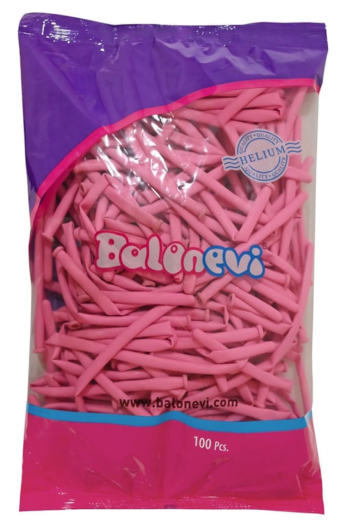 Pink Modelling Balloon Pack - 100 Piece Decorative Party Balloons Set