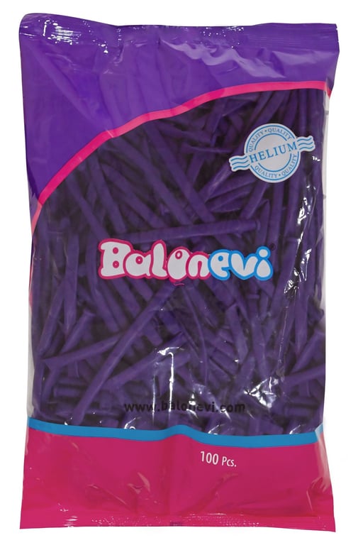 Violet Modelling Balloons - 100 Piece Decorative Party Pack