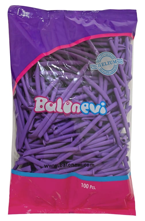 Light Violet Modelling Balloons - 100 Piece Party Decoration Pack
