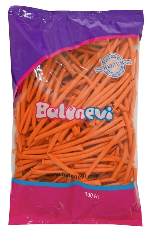 Orange Modelling Balloon - 100 Piece Party Decor Set