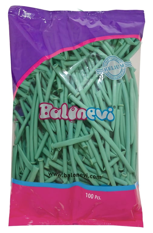 Sea Green Modelling Balloons - 100 Piece Pack for Party Decorations & Home Events