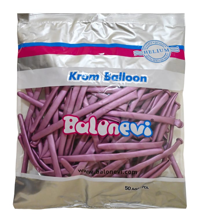 Pink Chrome Modeling Balloons - Pack of 50 for Party Decorations and Home Accents