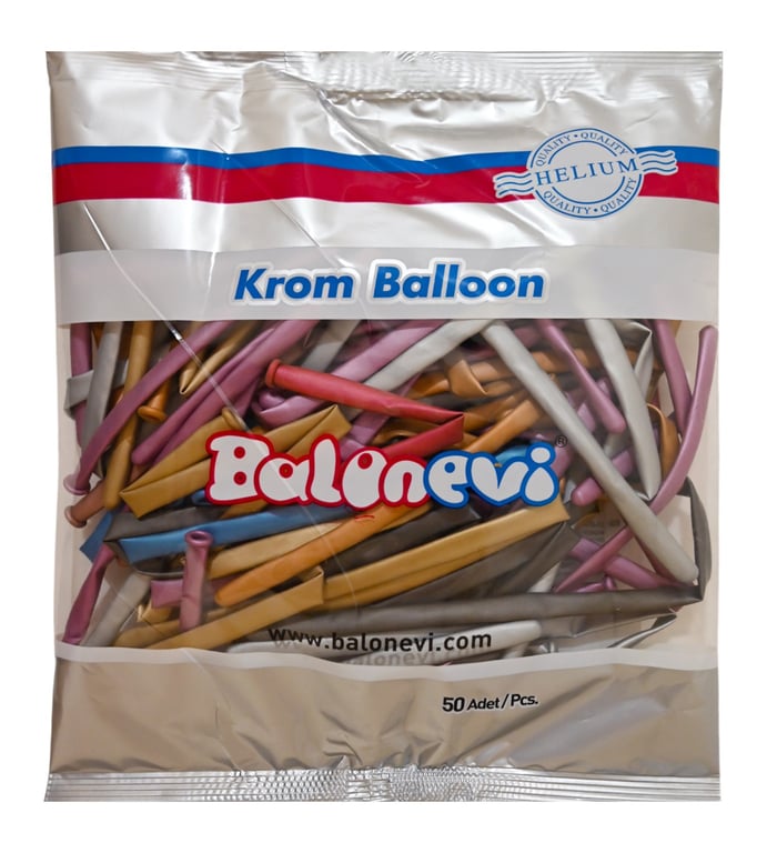 Chrome Modelling Balloons - Assorted Pack of 50, Ideal for Party Decorations and Home Decorating