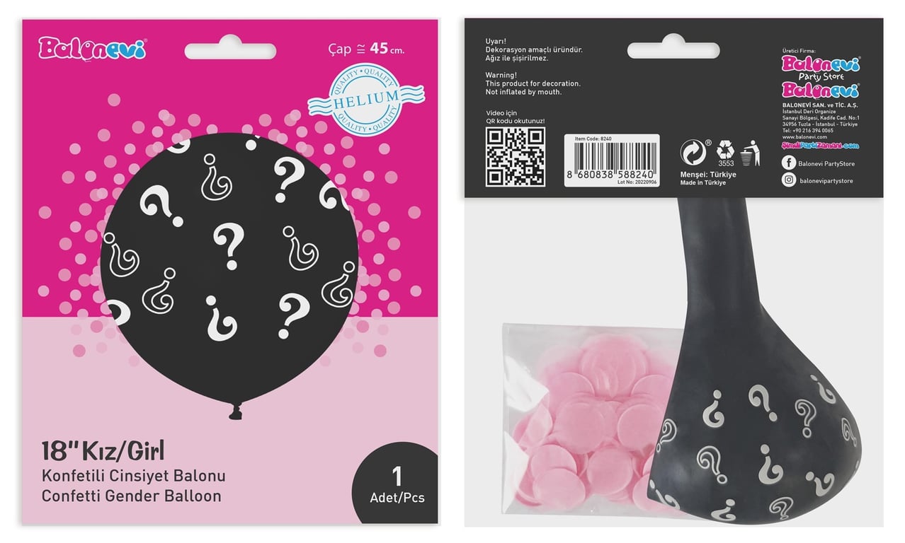 Question Mark Gender Reveal Balloon - Pink Surprise Girl Edition