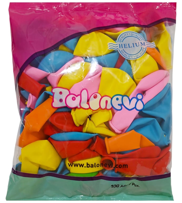 12inch Assorted Latex Balloons - Pack of 100 Decorative Party Event Balloons
