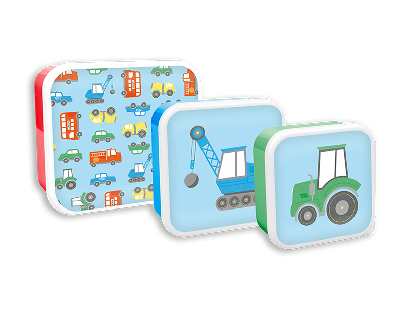 Boys Printed Food Boxes - Space & Construction Assorted Party Supplies Set of 3