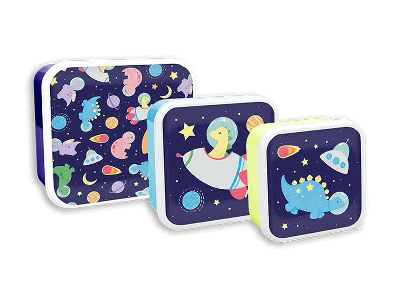 Boys Printed Food Boxes - Space & Construction Assorted Party Supplies Set of 3