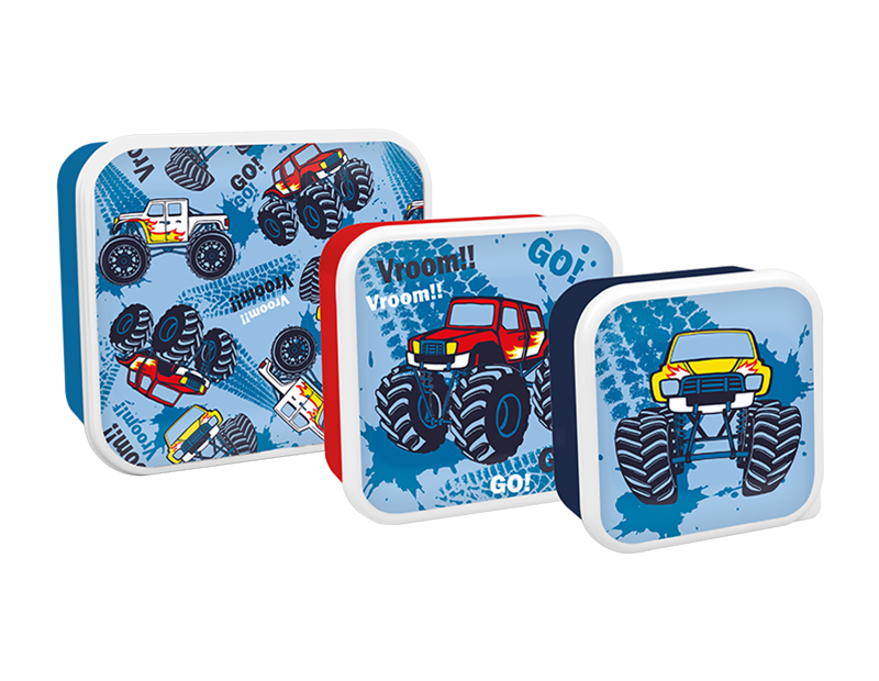 Boys Printed Food Boxes - Reusable Meal Containers for Kids Snacks and Lunches